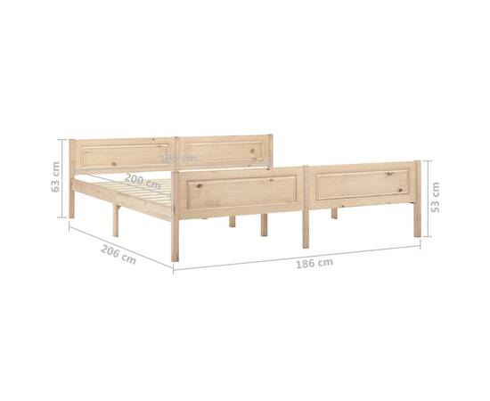 Cadru de pat, 180x200 cm, lemn de pin masiv, 6 image