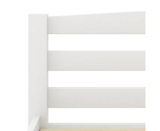 Cadru de pat, alb, 140x200 cm, lemn de pin masiv, 5 image