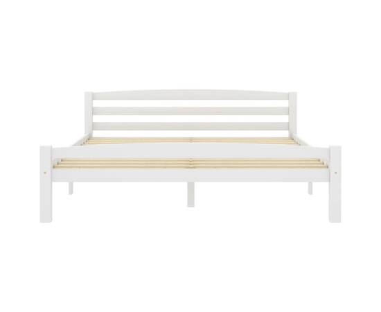 Cadru de pat, alb, 160x200 cm, lemn de pin masiv, 3 image