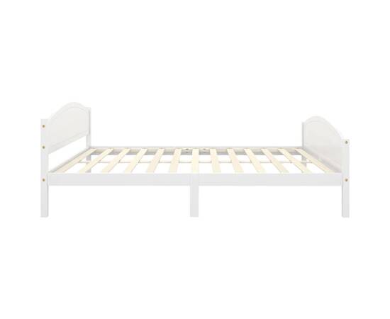 Cadru de pat, alb, 160x200 cm, lemn masiv de pin, 5 image