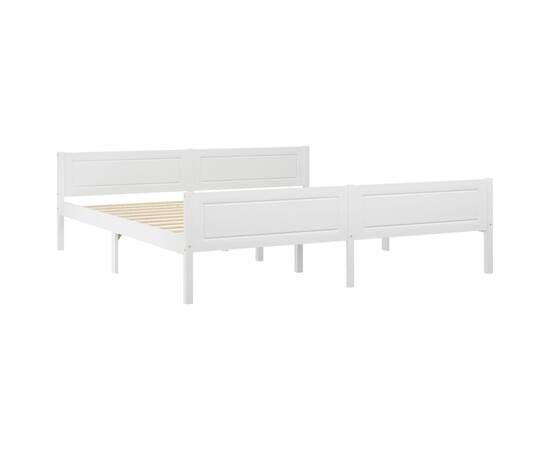 Cadru de pat, alb, 180x200 cm, lemn masiv de pin, 2 image