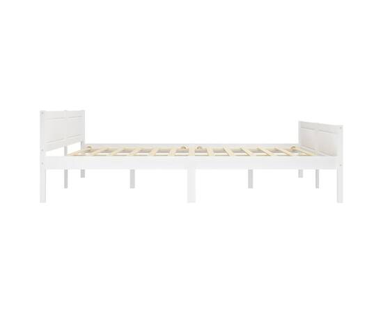 Cadru de pat, alb, 180x200 cm, lemn masiv de pin, 3 image