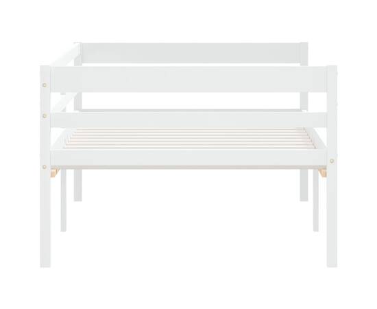 Cadru de pat, alb, 90x200 cm, lemn de pin masiv, 5 image