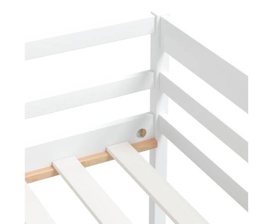 Cadru de pat, alb, 90x200 cm, lemn de pin masiv, 7 image