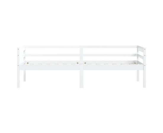 Cadru de pat, alb, 90x200 cm, lemn de pin masiv, 4 image