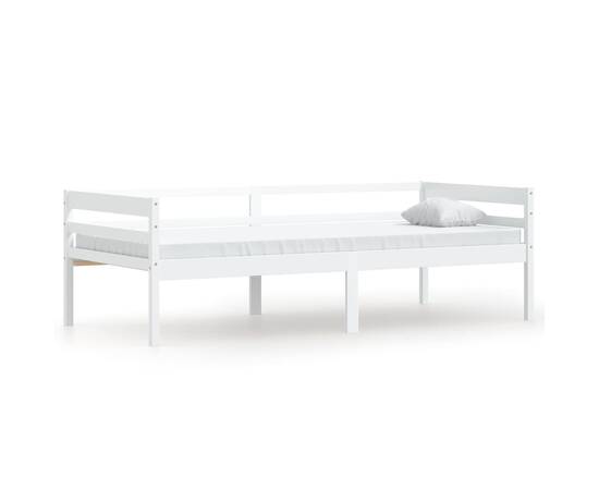 Cadru de pat, alb, 90x200 cm, lemn de pin masiv, 2 image