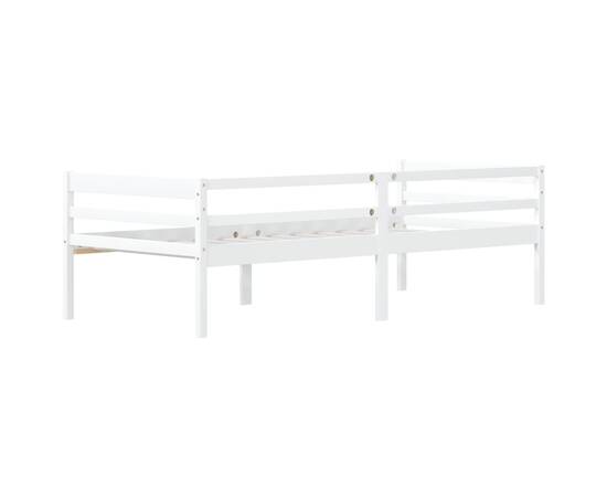 Cadru de pat, alb, 90x200 cm, lemn de pin masiv, 6 image