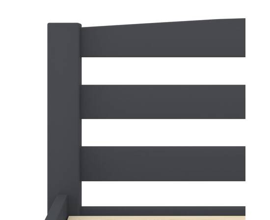Cadru de pat, gri închis, 160x200 cm, lemn masiv de pin, 5 image
