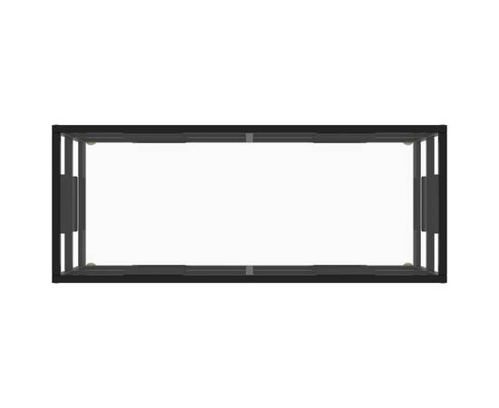 Dulap tv, cu sticlă securizată, negru, 100x40x40 cm, 4 image