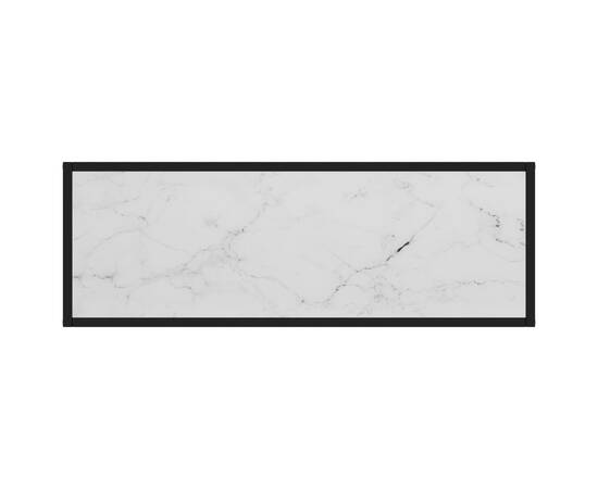 Masă consolă, alb, 100x35x75 cm, sticlă securizată, 4 image