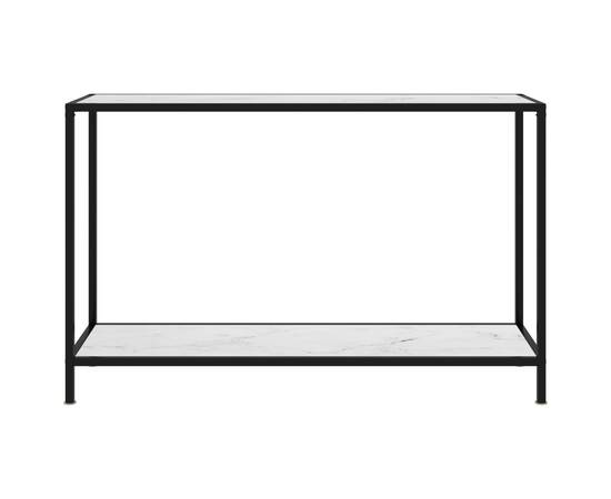 Masă consolă, alb, 120 x 35 x 75 cm, sticlă securizată, 2 image