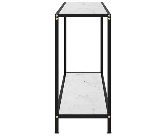 Masă consolă, alb, 120 x 35 x 75 cm, sticlă securizată, 3 image