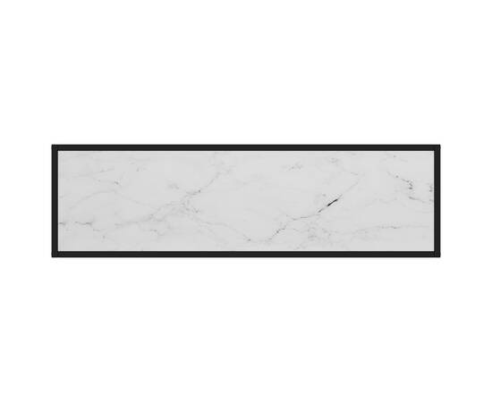 Masă consolă, alb, 120x35x75 cm, sticlă securizată, 4 image