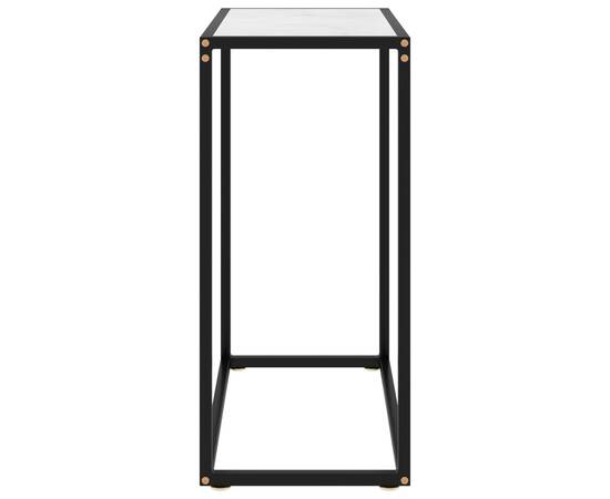 Masă consolă, alb, 60x35x75 cm, sticlă securizată, 3 image