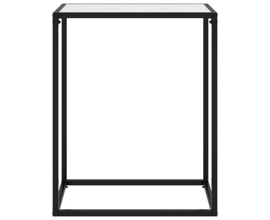 Masă consolă, alb, 60x35x75 cm, sticlă securizată, 2 image