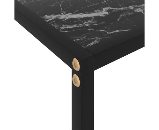 Masă consolă, negru, 100 x 35 x 75 cm, sticlă securizată, 5 image