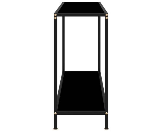 Masă consolă, negru, 100 x 35 x 75 cm, sticlă securizată, 3 image