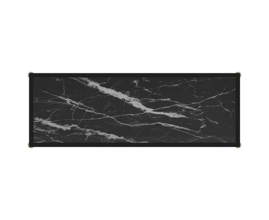 Masă consolă, negru, 100 x 35 x 75 cm, sticlă securizată, 4 image