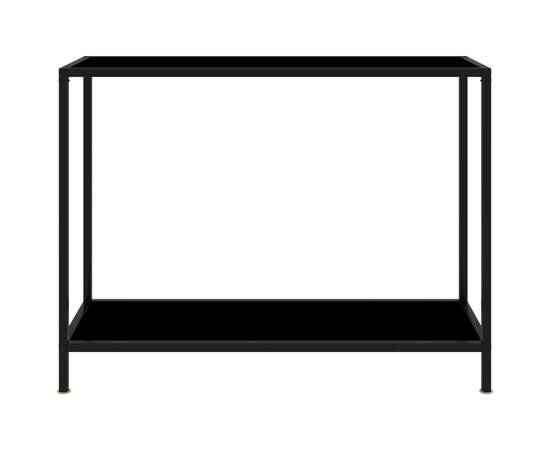 Masă consolă, negru, 100 x 35 x 75 cm, sticlă securizată, 2 image