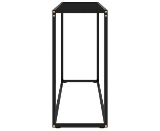 Masă consolă, negru, 100x35x75 cm, sticlă securizată, 3 image