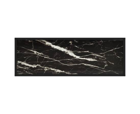 Masă consolă, negru, 100x35x75 cm, sticlă securizată, 4 image