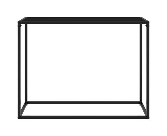 Masă consolă, negru, 100x35x75 cm, sticlă securizată, 2 image