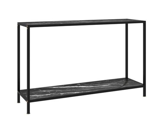 Masă consolă, negru, 120 x 35 x 75 cm, sticlă securizată