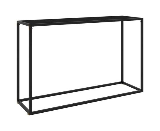 Masă consolă, negru, 120x35x75 cm, sticlă securizată