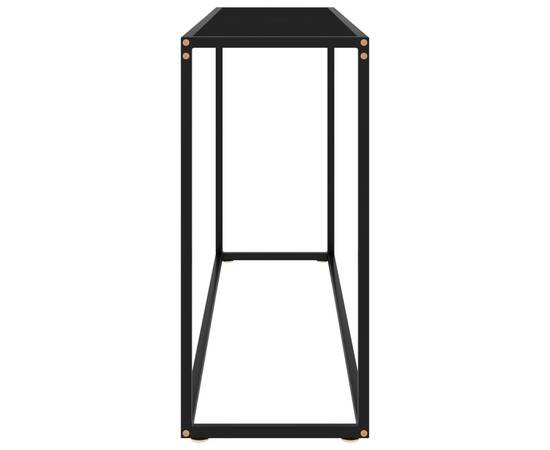 Masă consolă, negru, 120x35x75 cm, sticlă securizată, 3 image