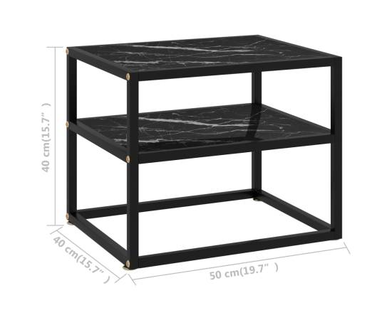 Masă consolă, negru, 50x40x40 cm, sticlă securizată, 5 image