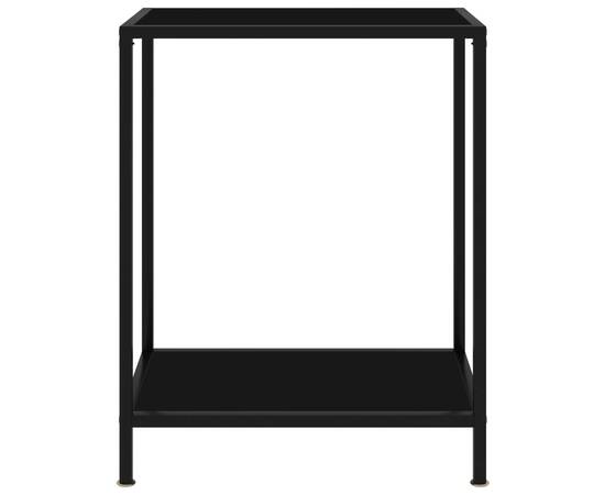 Masă consolă, negru, 60 x 35 x 75 cm, sticlă securizată, 2 image