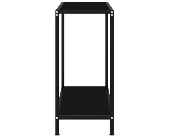 Masă consolă, negru, 60 x 35 x 75 cm, sticlă securizată, 3 image