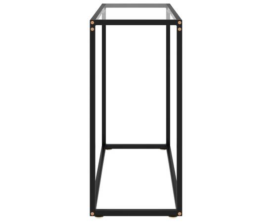 Masă consolă, transparent, 80x35x75 cm, sticlă securizată, 3 image