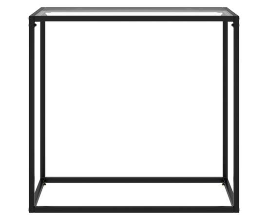Masă consolă, transparent, 80x35x75 cm, sticlă securizată, 2 image