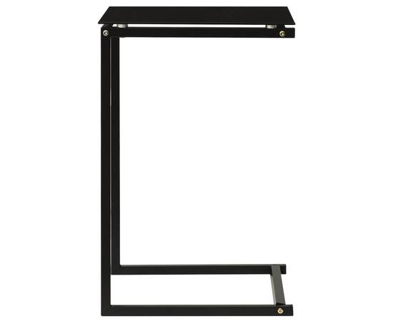 Masă laterală, negru, 40x40x60 cm, sticlă securizată, 3 image