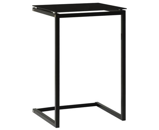 Masă laterală, negru, 40x40x60 cm, sticlă securizată, 4 image