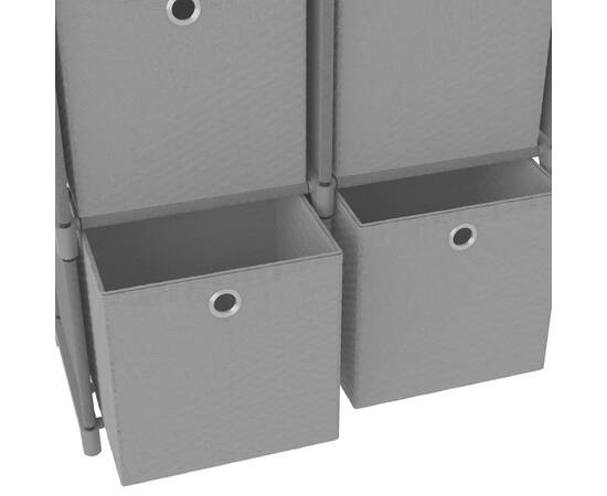 Raft 5 cuburi cu cutii, gri, 103 x 30 x 72,5 cm, material textil, 7 image