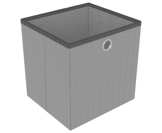 Raft expunere, 6 cuburi + cutii, negru, 103x30x72,5 cm, textil, 8 image