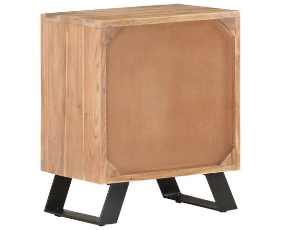 Noptieră, 40x30x50 cm, lemn masiv de acacia cu margini vii, 5 image