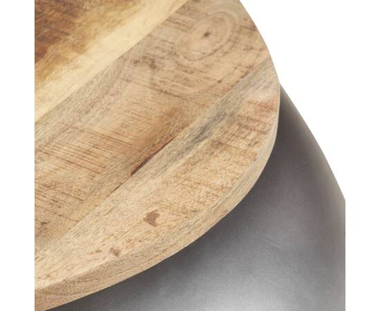 Măsuță de cafea, gri, 68x68x30 cm, lemn masiv de mango, 4 image