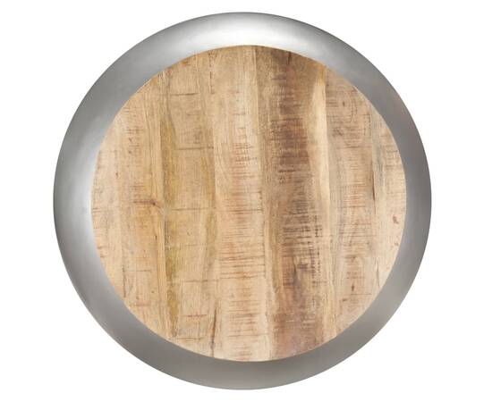 Măsuță de cafea, gri, 68x68x30 cm, lemn masiv de mango, 3 image