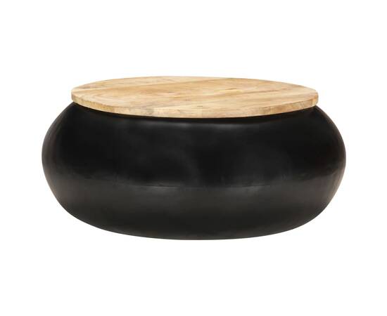 Măsuță de cafea, negru, 68 x 68 x 30 cm, lemn masiv de mango