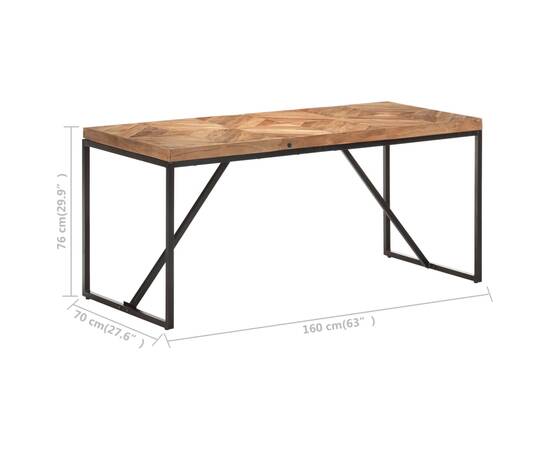 Masă de bucătărie, 160x70x76 cm, lemn masiv acacia/mango, 7 image