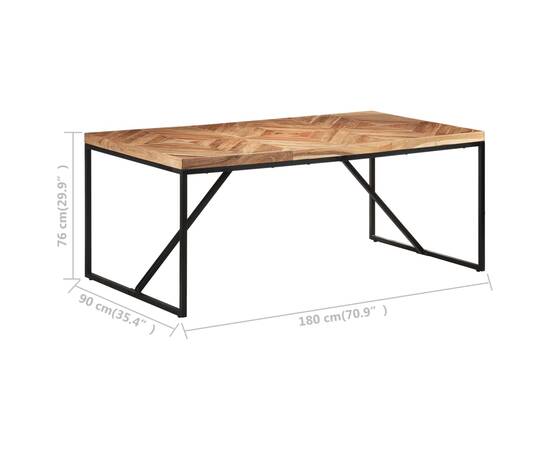 Masă de bucătărie, 180 x 90 x 76 cm, lemn masiv acacia/mango, 6 image