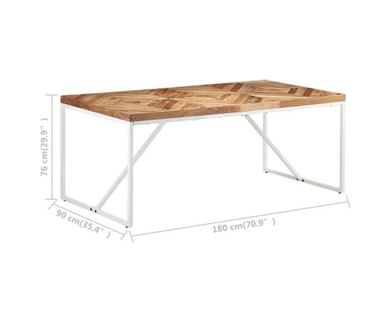 Masă de bucătărie, 180x90x76 cm, lemn masiv acacia & mango, 6 image