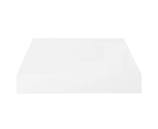 Raft de perete suspendat, alb extralucios, 23x23,5x3,8 cm, mdf, 4 image