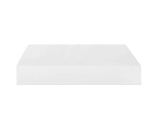 Raft de perete suspendat, alb extralucios, 23x23,5x3,8 cm, mdf, 5 image