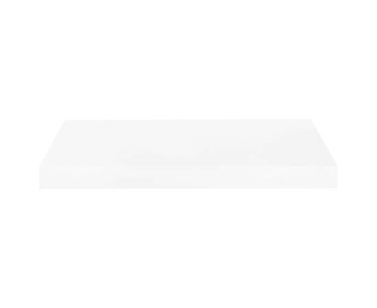 Raft de perete suspendat, alb extralucios, 50x23x3,8 cm, mdf, 4 image
