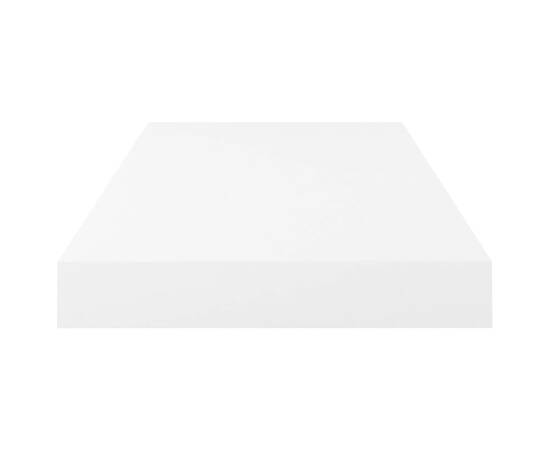 Raft de perete suspendat, alb extralucios, 50x23x3,8 cm, mdf, 5 image