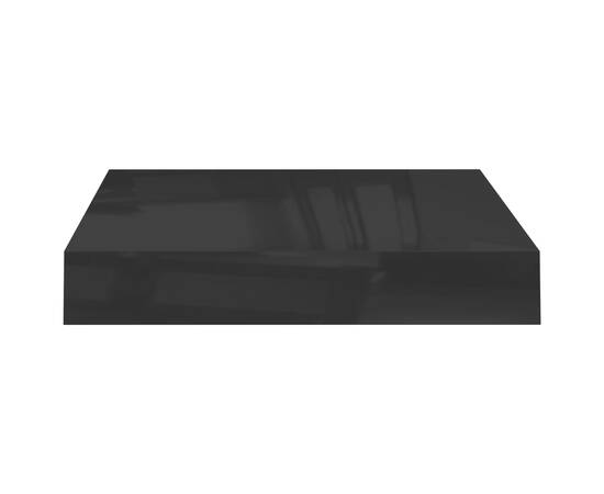 Raft de perete suspendat, negru extralucios, 23x23,5x3,8 cm mdf, 5 image